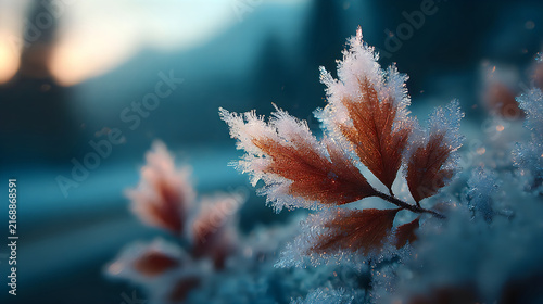 Delicate icy fern foliage creating magical blue winter beauty Wallpapers