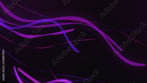 Purple and blue flowing curves with a soft neon glow on dark background