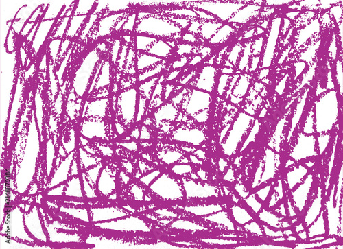Cuadro en lienzo Abstract artistic texture featuring chaotic purple scribble lines with expressive hand-drawn strokes on a white background