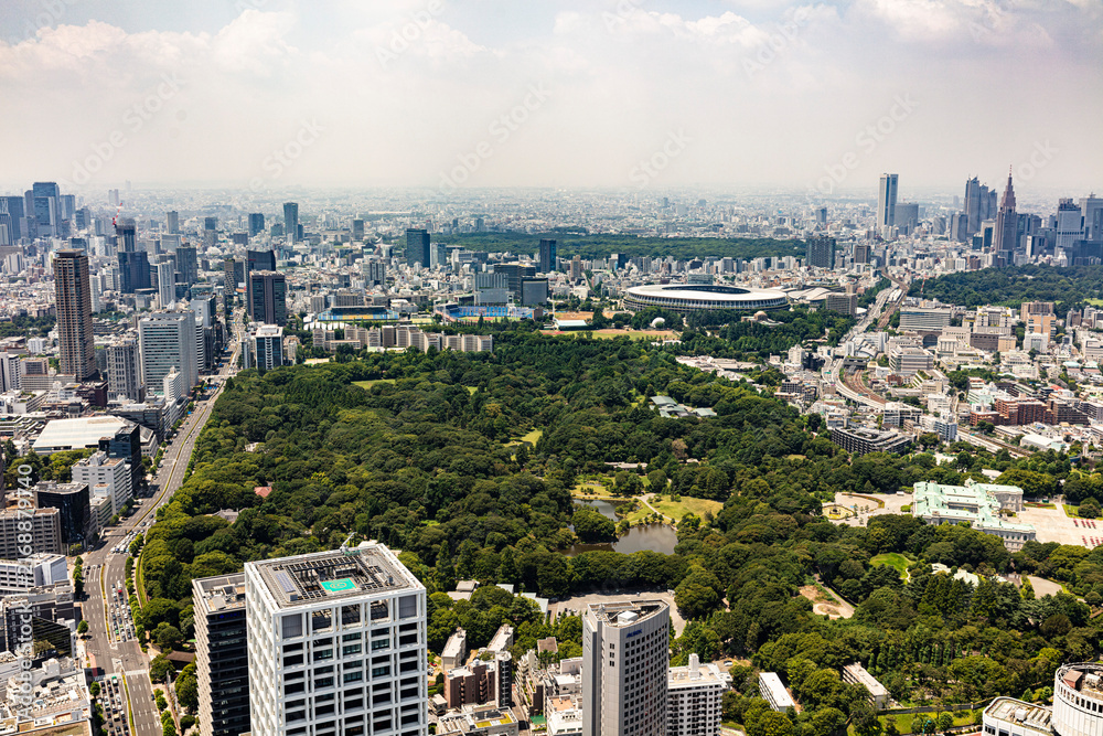 Fototapeta premium 東京上空の空撮写真