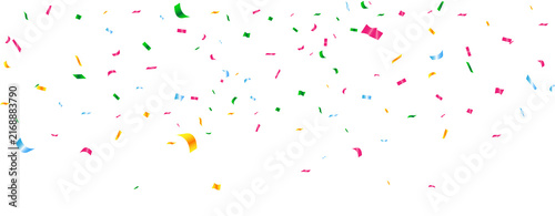 Colourful falling confetti background. Multicolored confetti greeting celebration decoration concept. Vector Illustration.