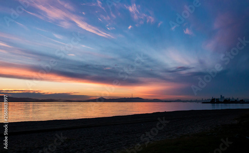 Photography Sunset view of San Francisco from Alameda.