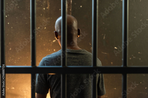 Quadro su tela Solitary confinement behind prison bars.