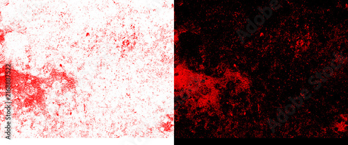 Grunge red texture background, abstract splattered paint on white and black surface, distressed overlay texture for graphic design