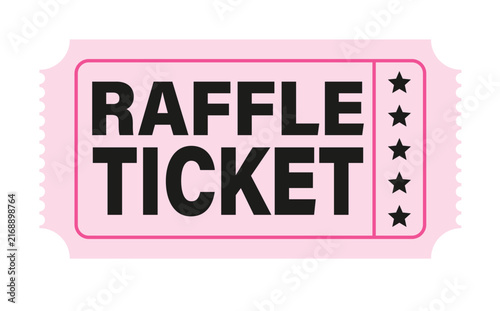 Pink Single Raffle Ticket with Stars vector