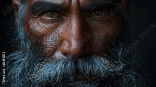 man with a gray beard close-up