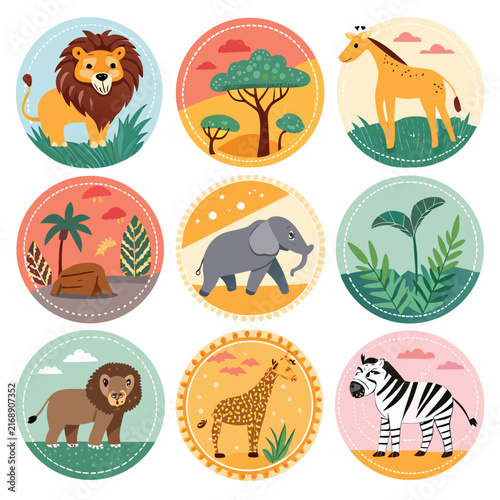animals icons set