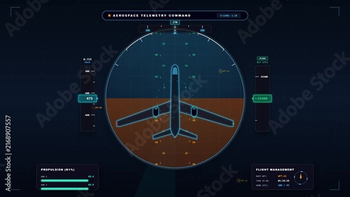 Digital Aerospace Telemetry HUD Interface for Aviation Flight Control