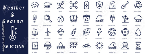 Weather and season climate change environmental collection