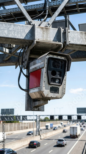 Automated Toll Booth Camera Monitoring Highway Traffic Flow