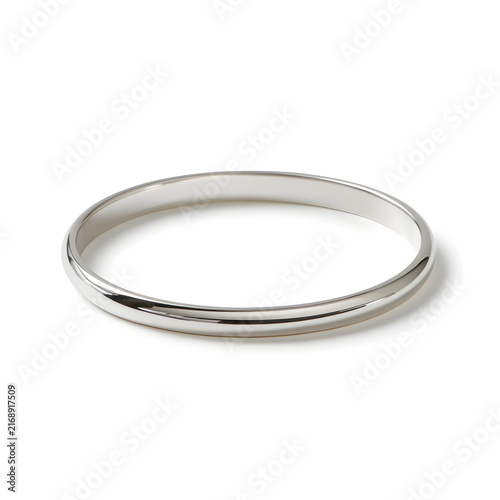 Elegant silver bangle bracelet with a smooth, polished finish, perfect for any occasion.