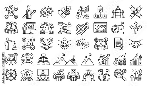 Leadership Stakeholder Management Outline Icon Pack