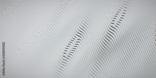 Obraz na płótnie Monochrome moire bends smoky waves into embossed relief, with white and gray tones that feel like screenprint texture