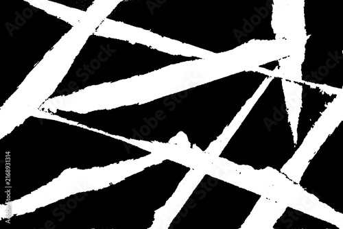 White watercolor brush strokes forming an abstract geometric composition with intersecting lines and irregular shapes on a transparent background.