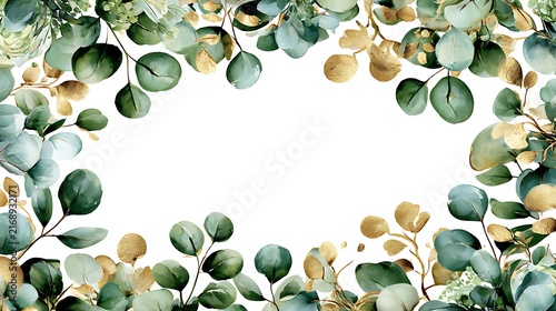 Green and gold textured seamless pattern with abstract leaf shapes