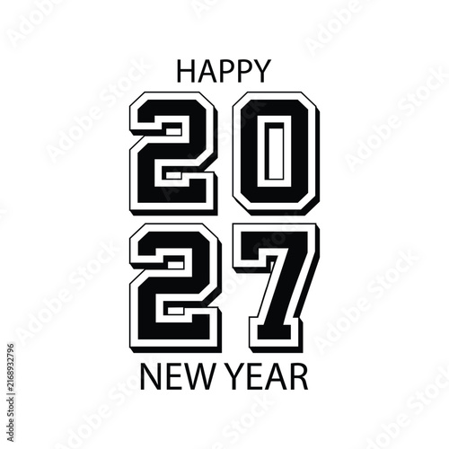 Happy New Year 2027 Gold Luxury Design – Elegant Golden Typography on Dark Background