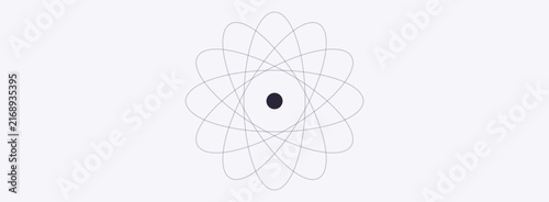 Bild auf Leinwand Minimal Atom Symbol on Light Science Background