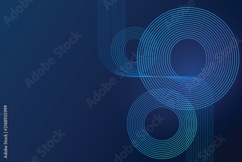 Premium Navy Orbital Lines Futuristic Technology Background