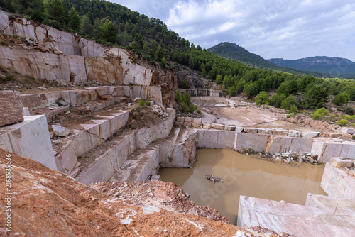 Red marble quarries in Cehegin, Region of Murcia, Spain
