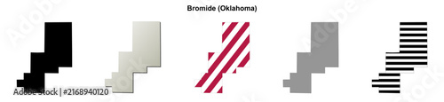 Foto Bromide (Oklahoma) blank outline map set