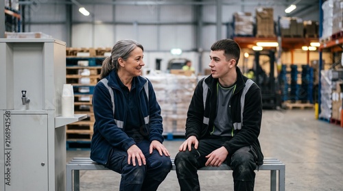 Experienced warehouse colleague listens during a support conversation