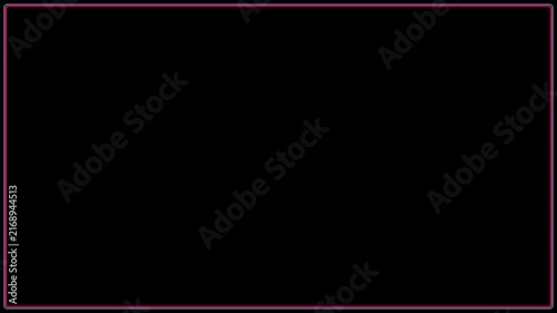 Abstract animation 4k black background, with subtle red, neon light border, frame for modern, digital and cinematic, overlay effects