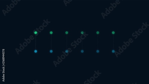 Abstract digital loading animation with glowing neon dots and connecting lines 4k background progress