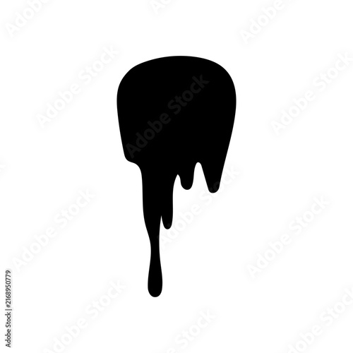 Black paint drip silhouette vector design element dripping liquid drop isolated icon
