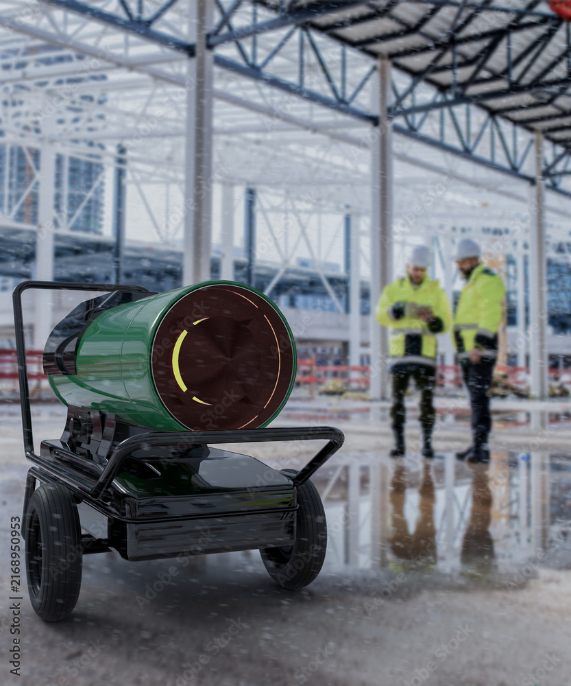 Fototapeta premium Portable Heater on Construction Site