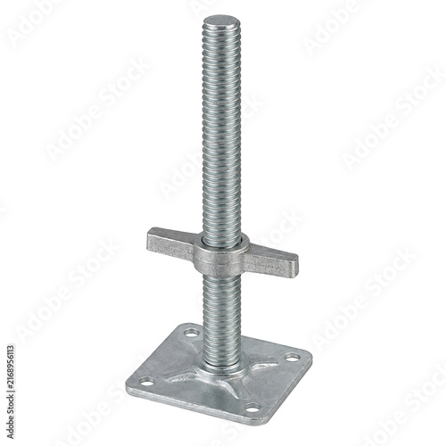Fototapeta Isolated adjustable scaffolding jack screw on transparent background