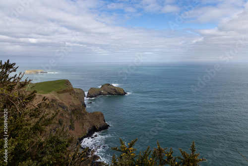 Natural coastal beauty and sea views from Portaneevy Viewpoint in Northern Ireland.