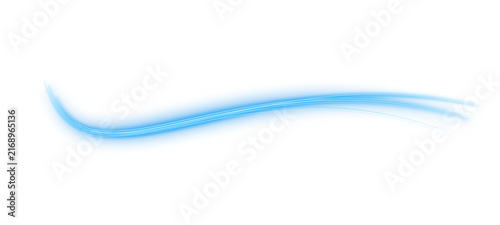 A smooth, curved blue abstract line or stroke with a glowing effect, creating a dynamic and modern digital web layouts, or creative artistic compositions isolated on a transparent background