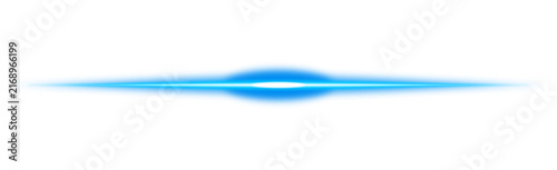 A sleek glowing blue horizontal light beam or energy blade isolated on a clean white background, for sci-fi isolated on a transparent background