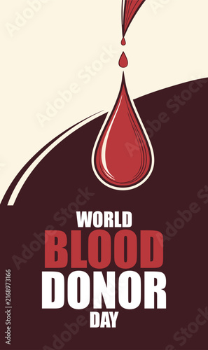 Blood drop falls gracefully against a dark red background to commemorate the World Blood Donor Day.