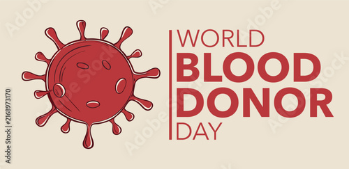 Blood cell illustration promotes World Blood Donor Day to raise awareness for life-saving donations.