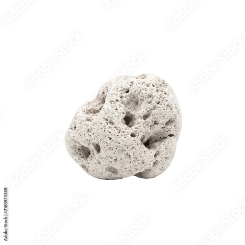 Принти на полотні Porous white pumice stone on transparent background