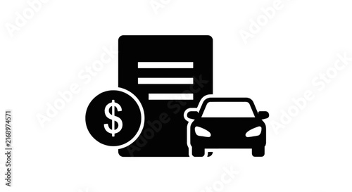 Vector illustration of car insurance policy document icon on a transparent background