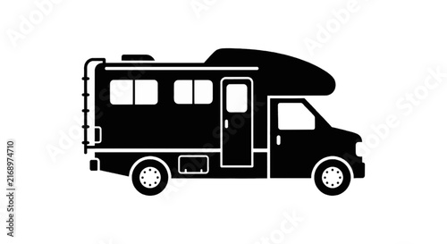 Vector illustration of recreational vehicle camper van on a transparent background