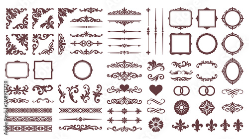 Elegant floral corner ornaments and vintage frame borders.