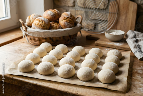 Gefrorene Teigkugeln für frisch gebackene Brötchen