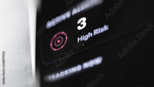 Fotografie Active orbital alerts showing three high risks