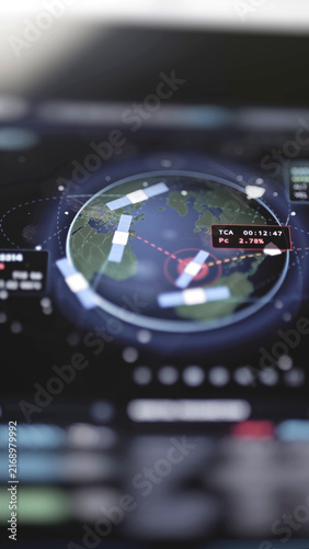 Fototapeta Satellite tracking over Earth showing 2.78 percent