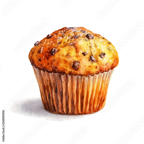 Photography Muffin watercolor artwork, high-quality professional vector illustration isolated on a white background