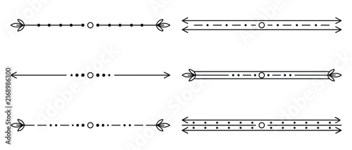 Fotografía Line arrow divider dashed set
