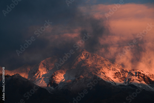 Konstfotografi montagna tramonto vioz val di sole trentino