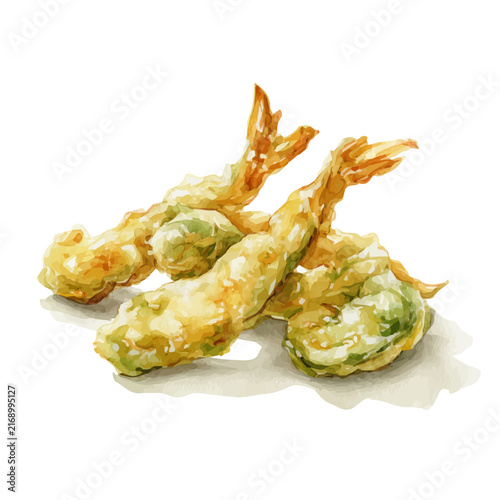 Принти на полотні Tempura watercolor vector illustration, high-quality artwork isolated on a pure white background