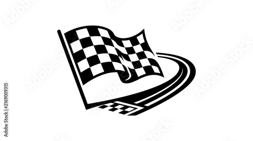 Racing flag start finish line graphic