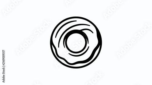 Simple donut icon line art