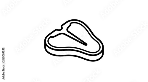 Simple meat steak line art icon