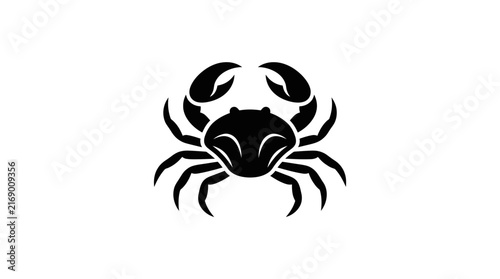 Stylized crab silhouette for nautical and seafood themes